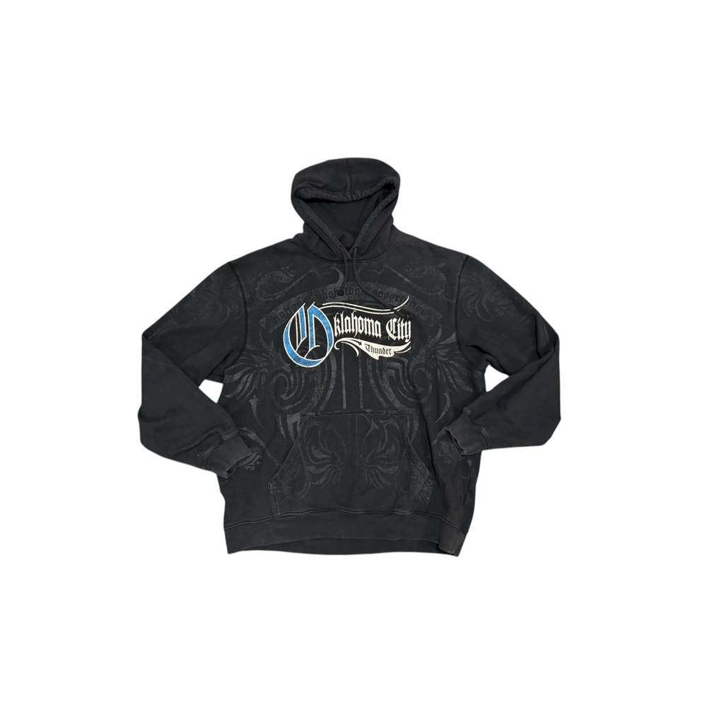ADIDAS MEN'S OKLAHOMA THUNDER NBA ALL-OVER PRINT GOTHIC HOODIE Size XL - Picture 2 of 9